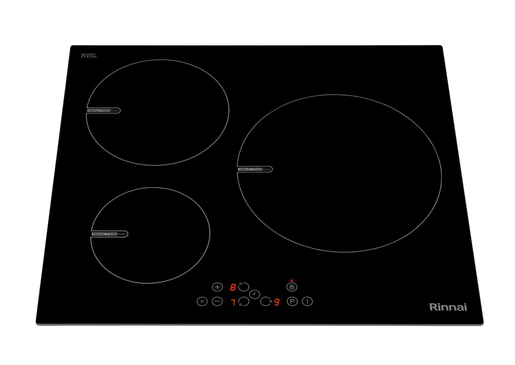 Built in induction hob 590mm 3 cooking zones